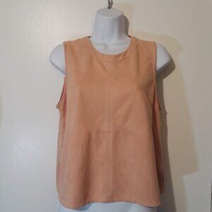 ~MONTEAU~ Womens Peach Soft Suede Like Top Size L